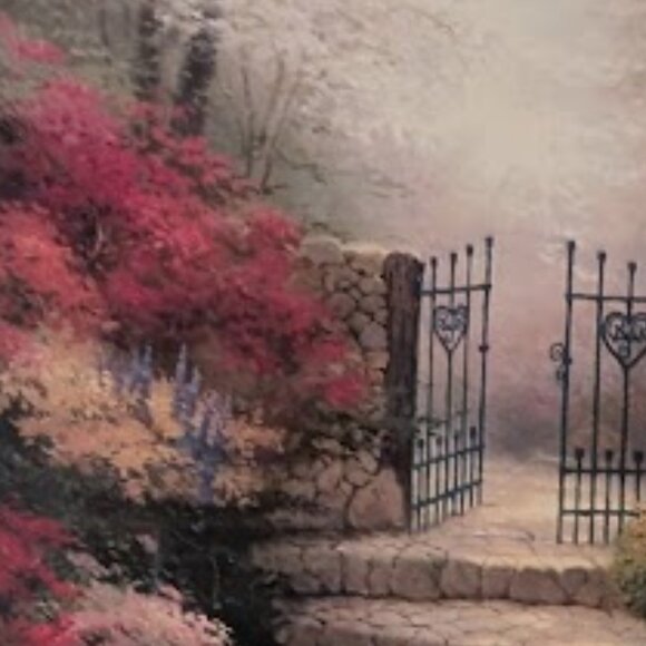 O1 THOMAS KINKADE Art Print Title "The Garden of Promise" with COA - Picture 2 of 6